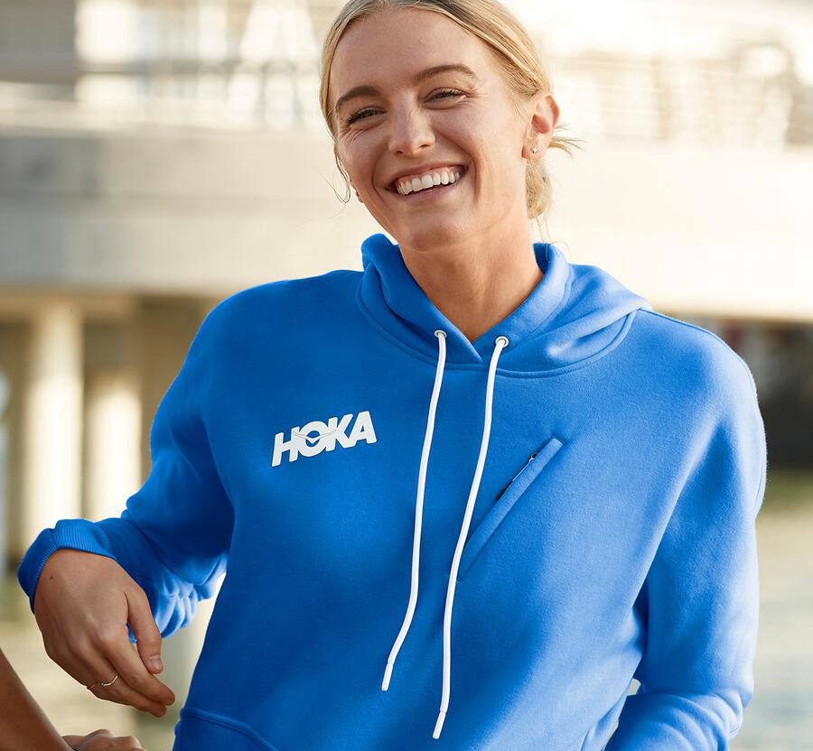 Hoka One One Hættetrøje Dame - Performance - Blå - 042739BGM